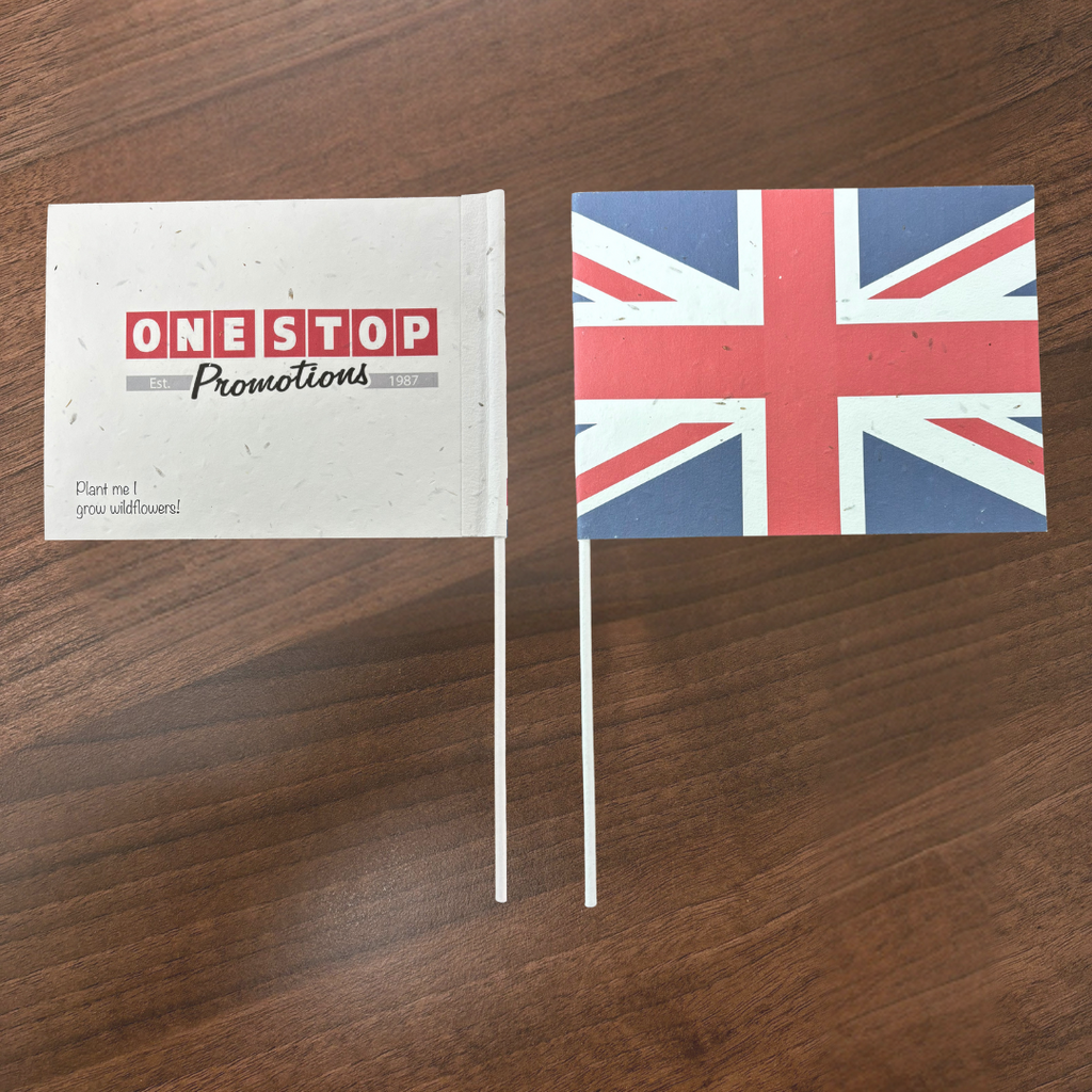 Seed Paper Handwaving Flags - Custom Printed