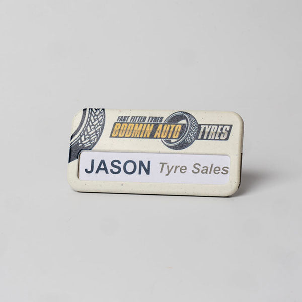 Recycled Rectangular Windowed Badge