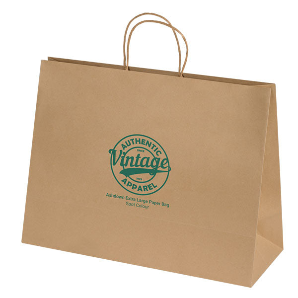Ashdown XL Natural Kraft Paper Gift Bag - Spot Colour