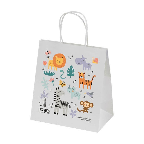 Ashdown Mini White Kraft Paper Gift Bag - Full Colour
