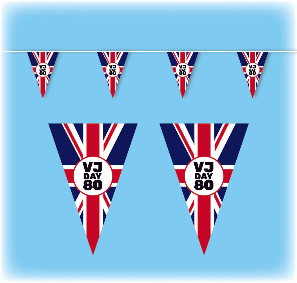 VJ Day 80 Bunting Triangular - 10 metres - Design 1