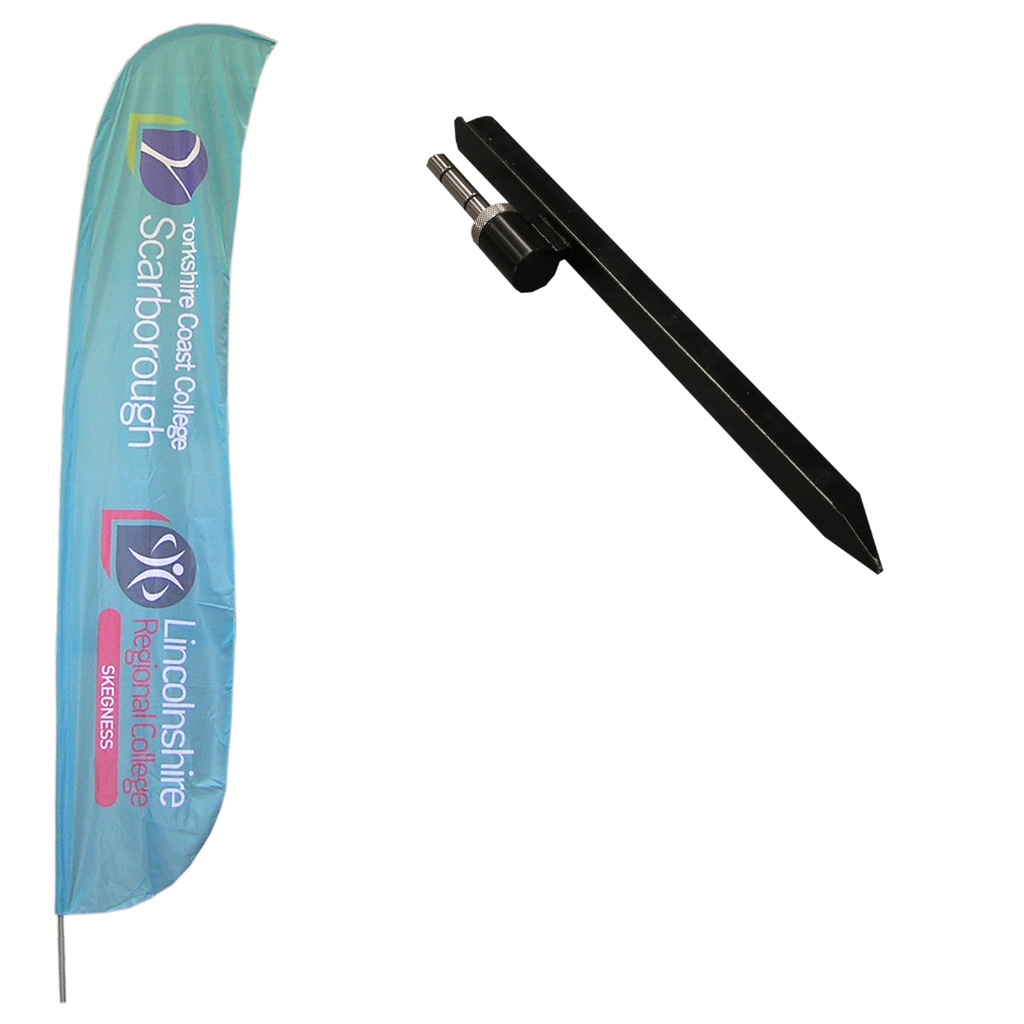 Large Feather Flag with Ground Spike Base