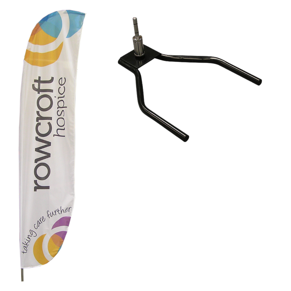 Medium Feather Flag with Drive on Car Wheel Base