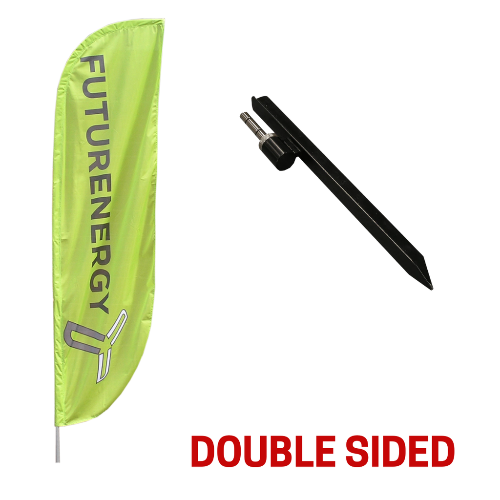 DOUBLE SIDED Small Feather Flag with spike base