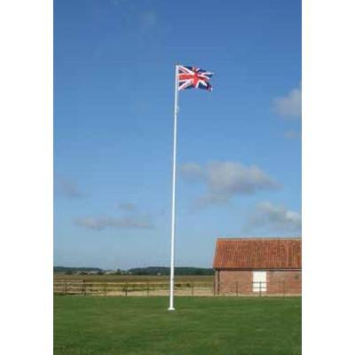 Fibreglass flagpole with hinged base plate