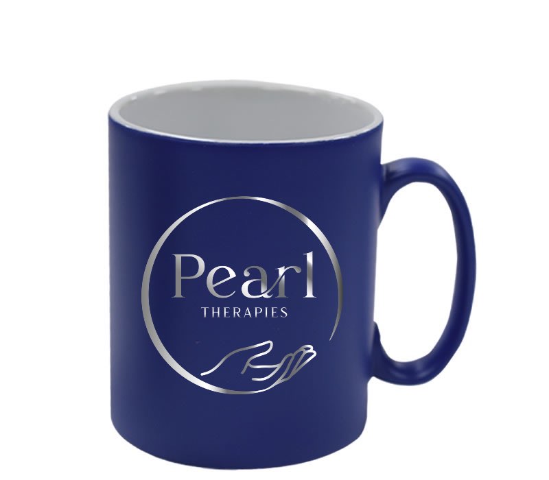 Personalised Royal Blue Satin Mug