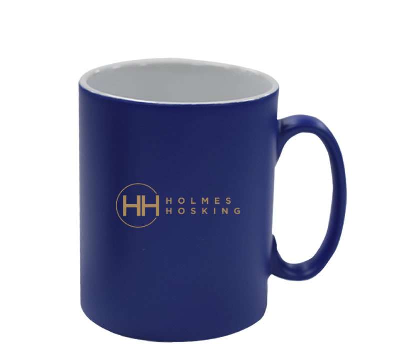 Personalised Royal Blue Satin Mug