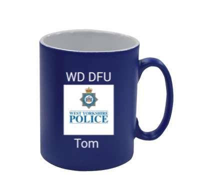 Personalised Royal Blue Satin Mug