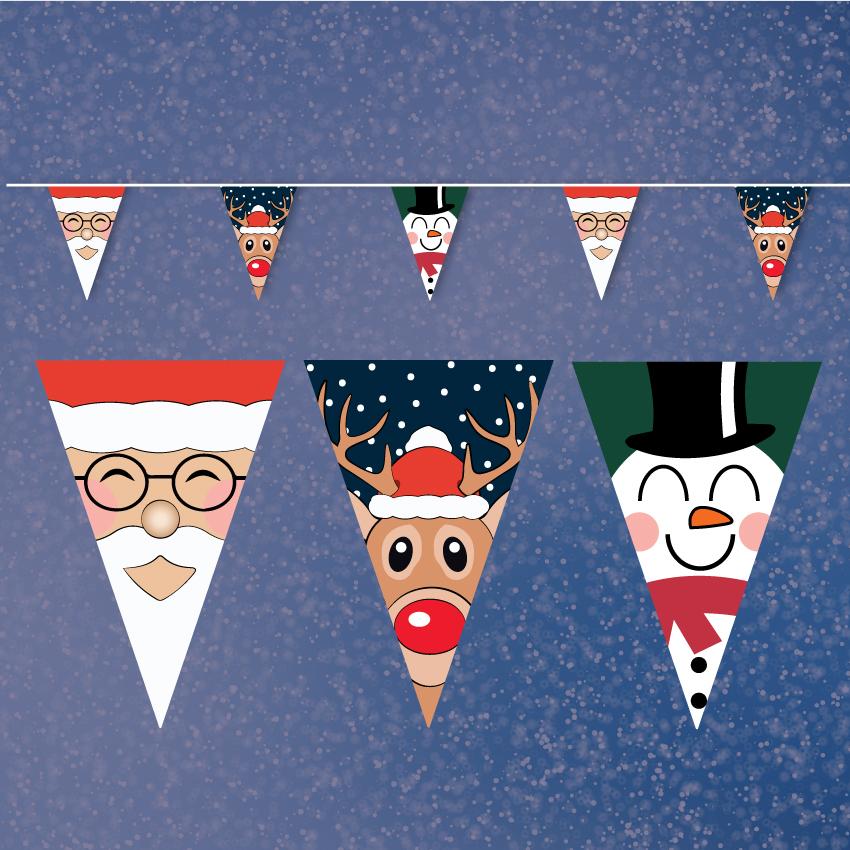 Merry Christmas Characters Bunting