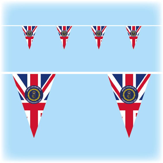 King Charles III coronation bunting - Special edition design triangular