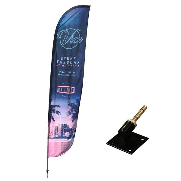 Medium Feather flag with angled wall bracket