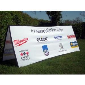 Horizontal square ended pop out banner 2m x 1m