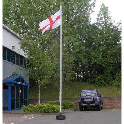 Universal flagpole with single millstone base