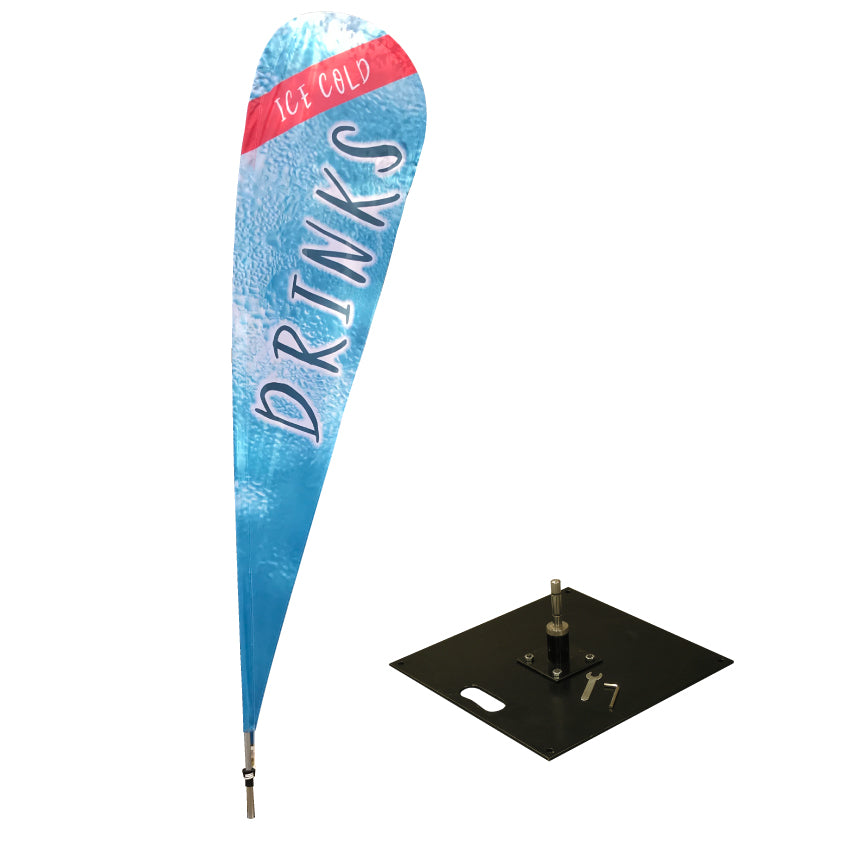 Medium teardrop flag with 7kg base