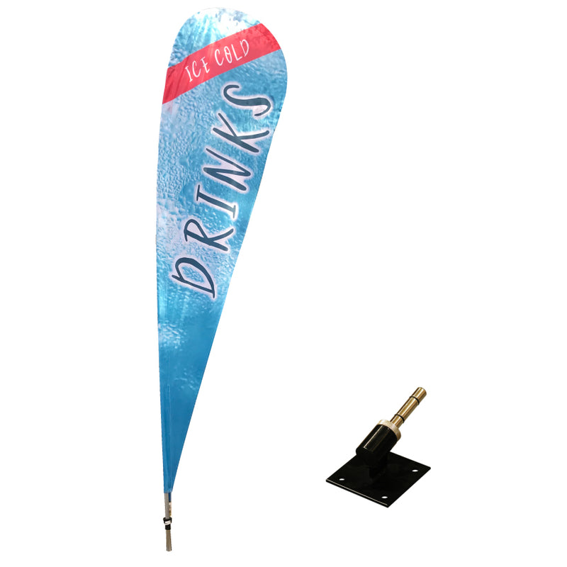 Medium teardrop flag with angled bracket