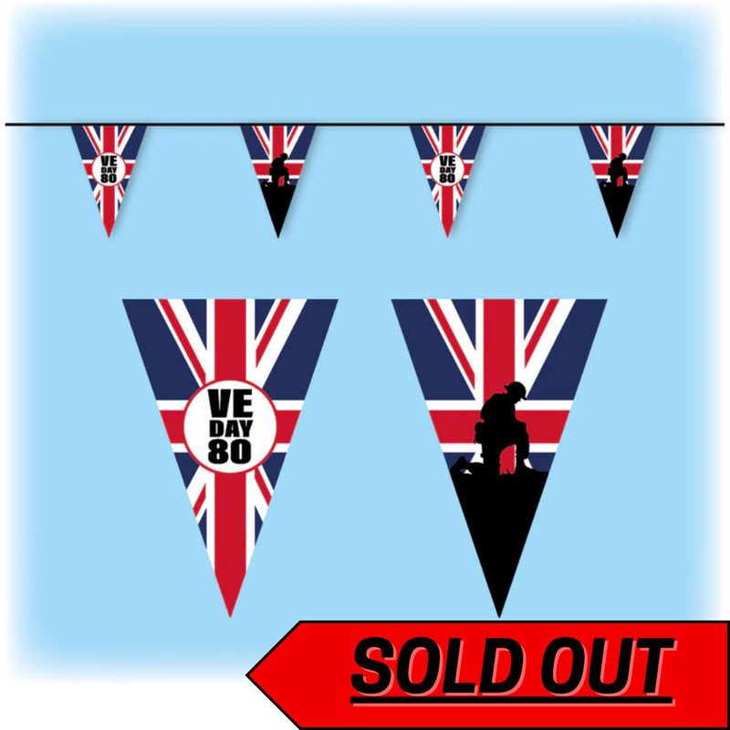 VE Day Bunting Triangular - 10 metres - Design 2
