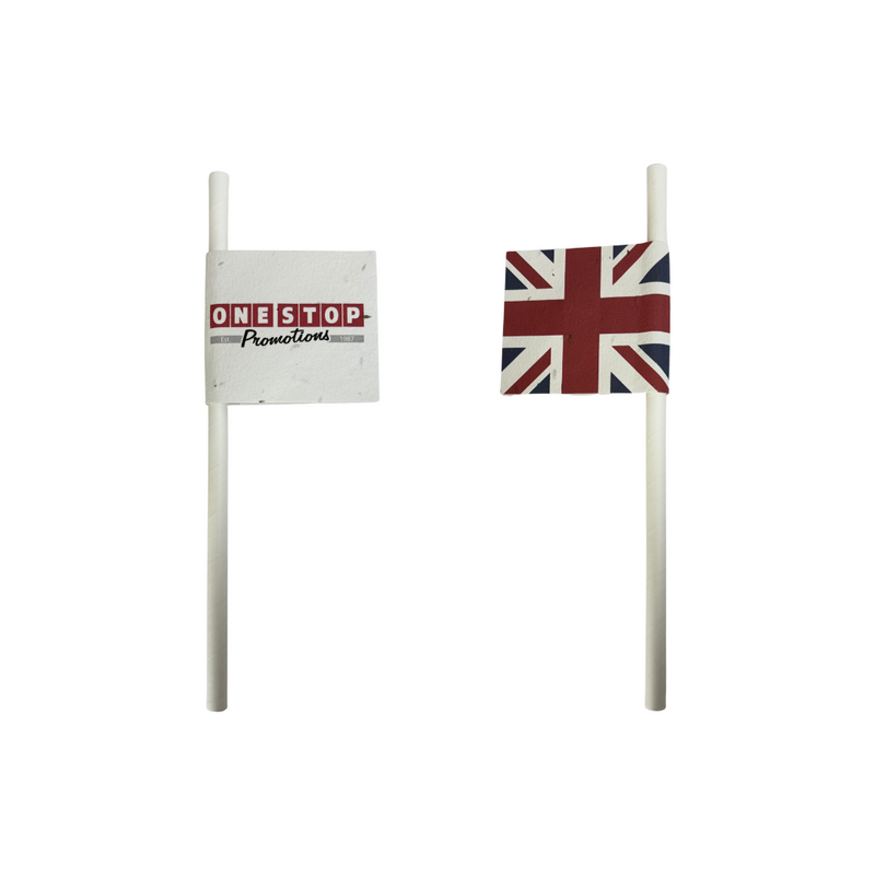 Seed Paper Flag on Paper Straws for Drinks