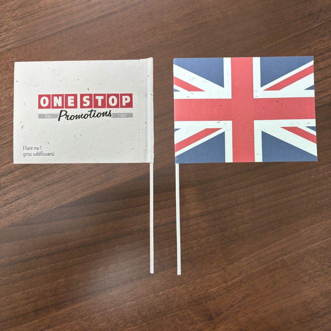 Seed Paper Handwaving Flags - Custom Printed