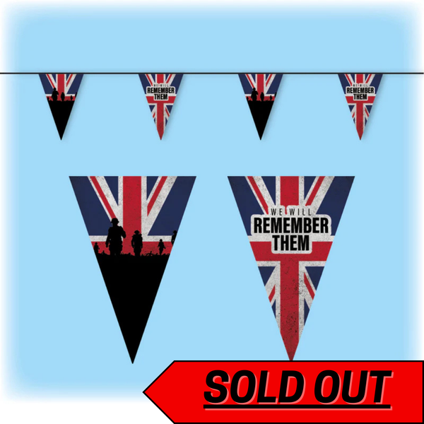 VE Day Bunting Triangular - 10 metres - Design 3