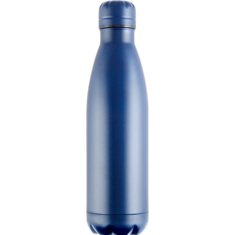 Promotional Mood Vacuum Bottle - Powder Coated - Engraved - Dark Blue
