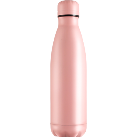 Promotional Mood Vacuum Bottle - Powder Coated - Engraved - Pastel Pink