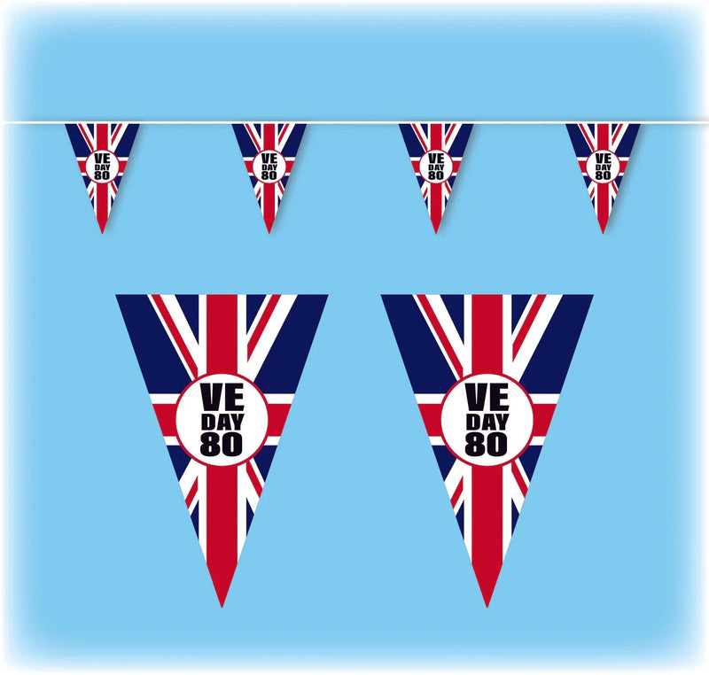VE Day Bunting Triangular - 10 metres - Design 1