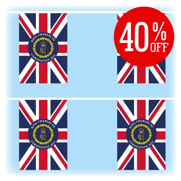 Bunting for King Charles III coronation - Special edition design - Fabric