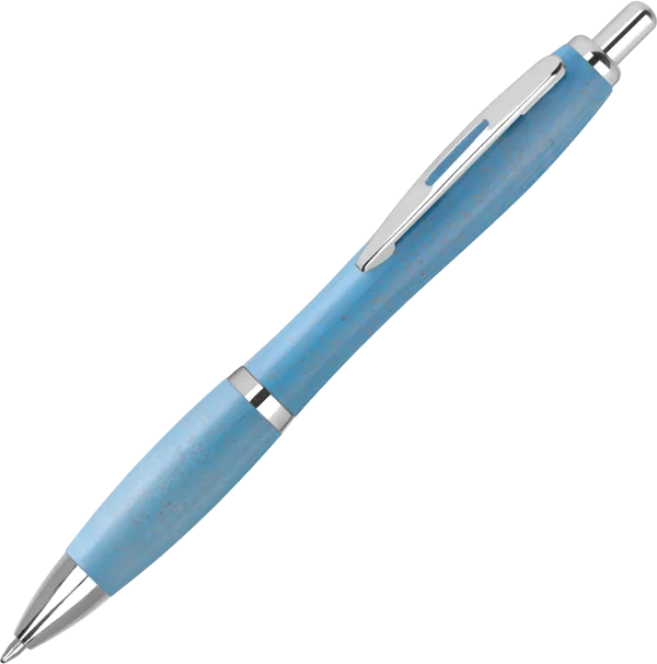 Promotional Contour Colour Wheatstraw Ballpen - Blue