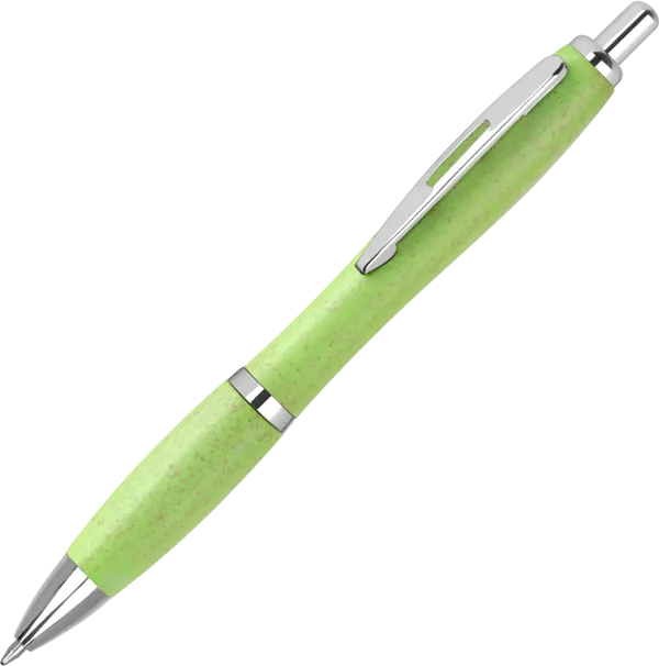 Promotional Contour Colour Wheatstraw Ballpen - Green
