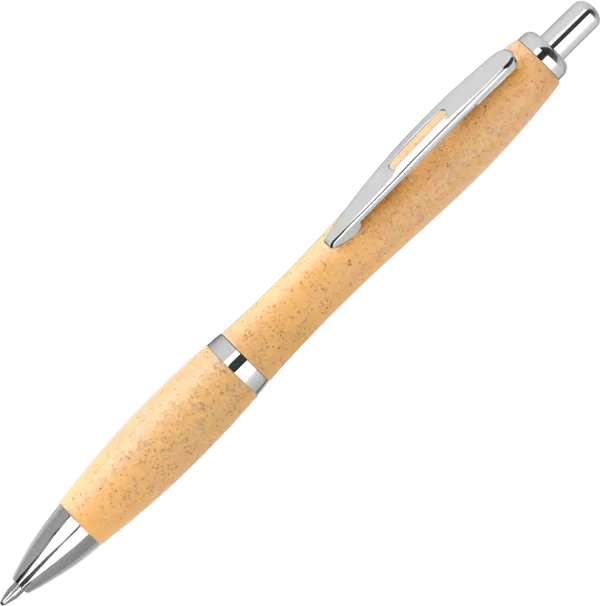 Promotional Contour Colour Wheatstraw Ballpen - Yellow