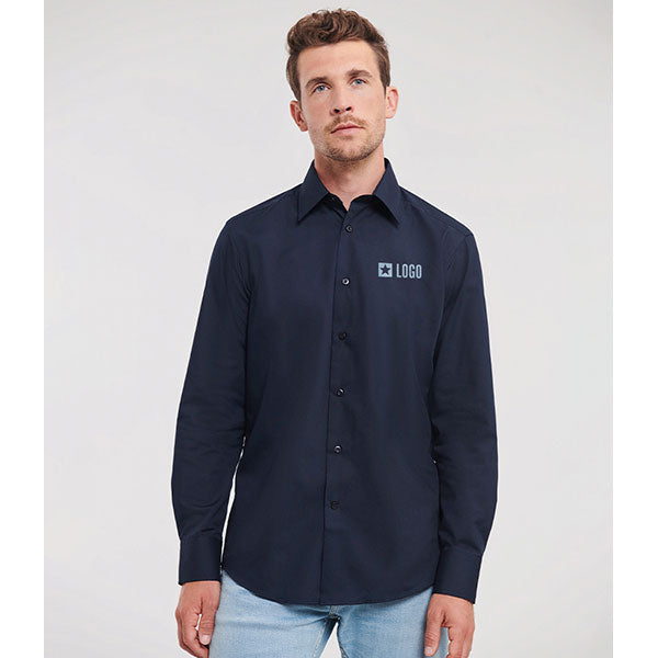 Promotional Russell Collection Long Sleeve Tailored Poplin Shirt