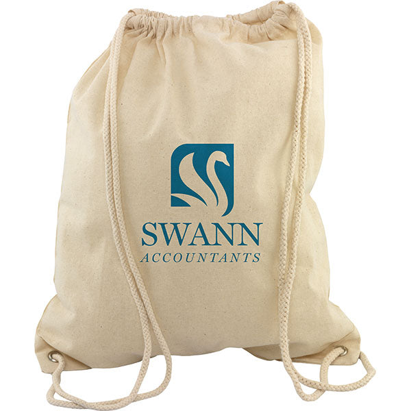 Promotional 5oz Natural Cotton Drawstring Bag - Spot Colour
