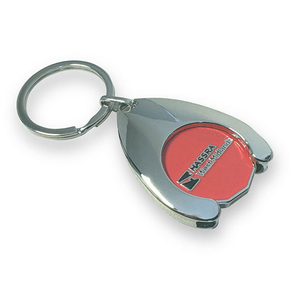 Stamped Enamel Wishbone Trolley Token Key Ring