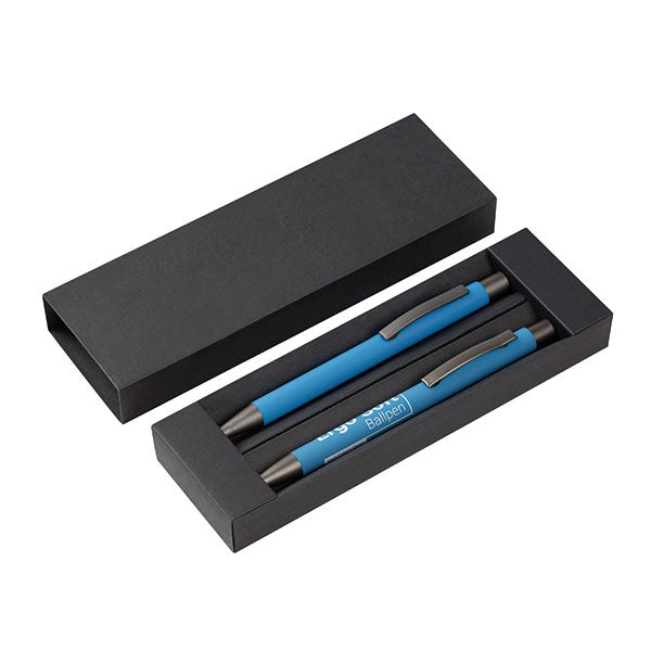 Promotional Ergo Soft Feel Ballpen and Mechanical Pencil Set - Spot Colour