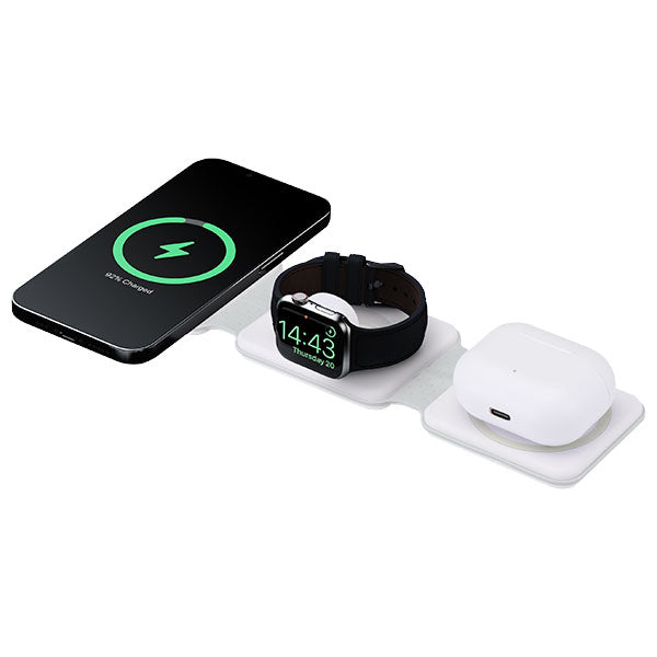 Armus 3 in 1 Foldable Recycled Wireless Charger - Spot Colour