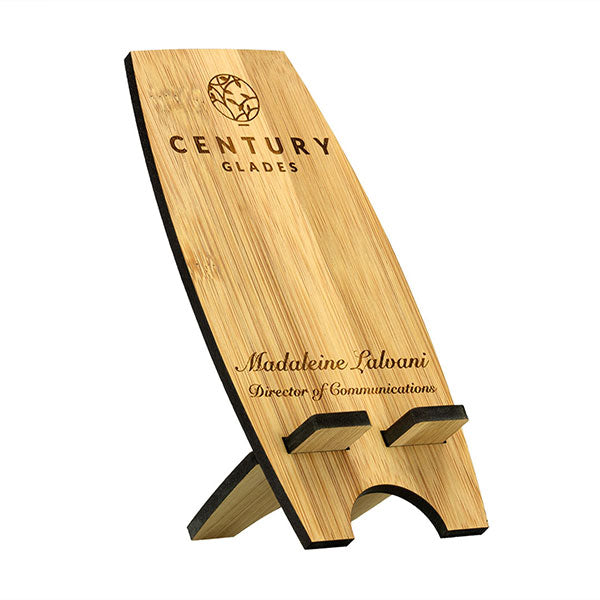 Moso Bamboo Mobile Phone Stand - Engraved