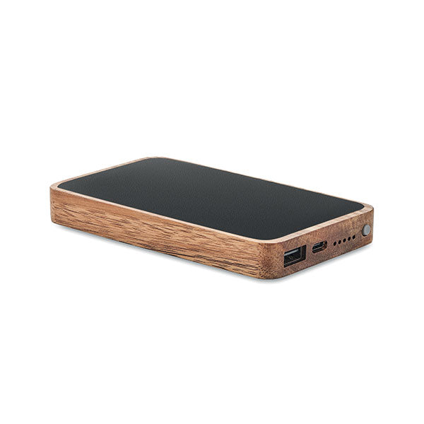 Promotional Acacia Wireless Charger Powerbank - Spot Colour
