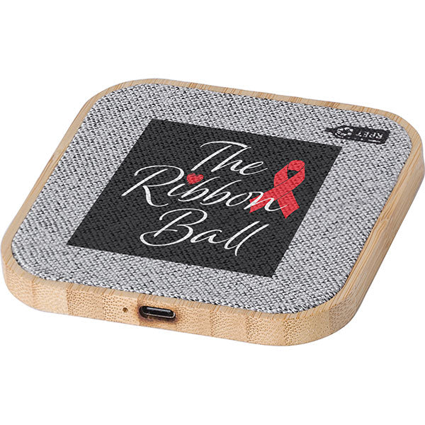 Promotional Bamboo Fast Wireless Charger - Engraved
