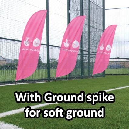 DOUBLE SIDED Small Feather Flag with spike base