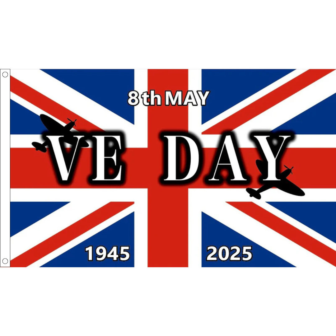 VE Day 80th Anniversary 5ft x 3ft Flag