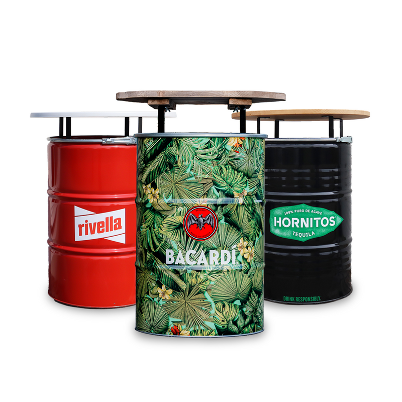 Branded Barrel Table