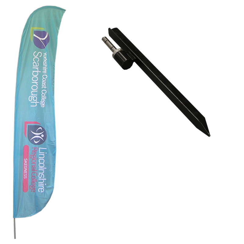 Large Feather Flag with Ground Spike Base