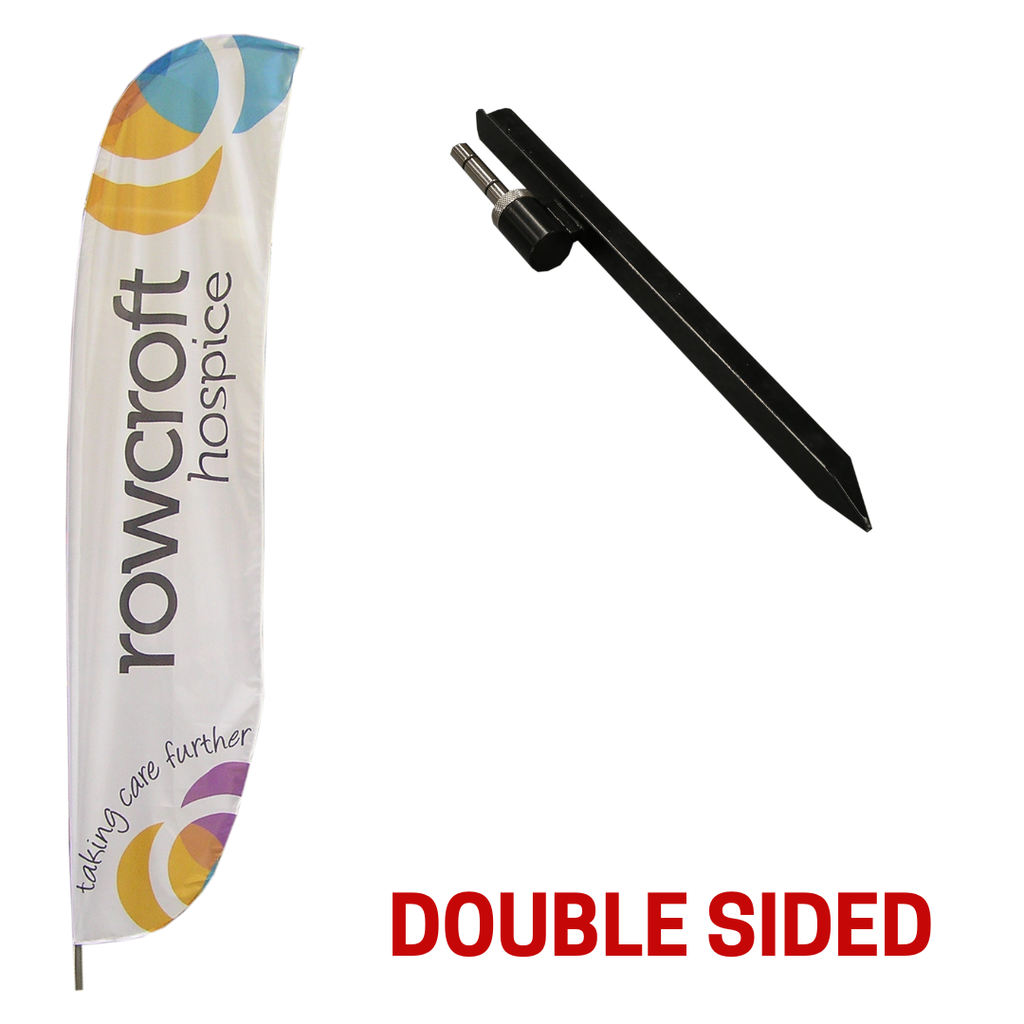 DOUBLE SIDED Medium Feather Flag with spike base