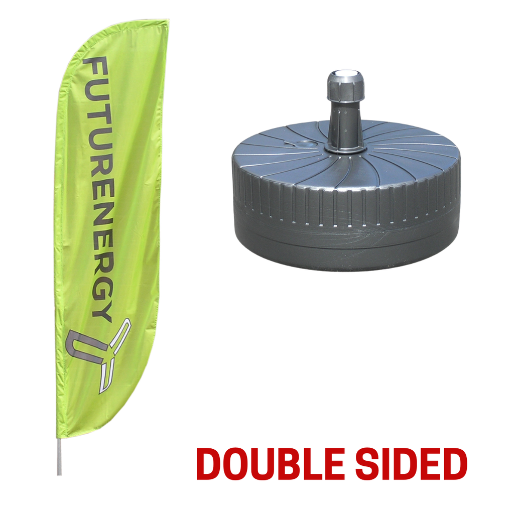 DOUBLE SIDED Small Feather Flag with 30 litre water fillable base