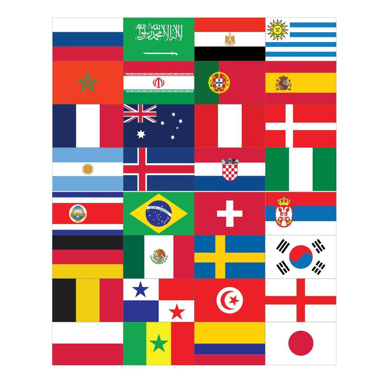2018 World Cup Flag Pack - 3ft x 2ft Flags