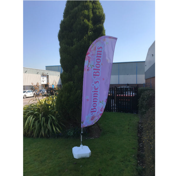 Small feather flag with water fillable base