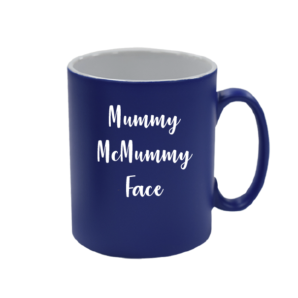 Personalised Royal Blue Satin Mug