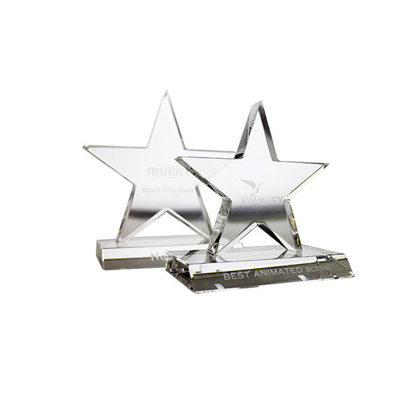 13cm Optical Crystal 5 Pointed Star Award