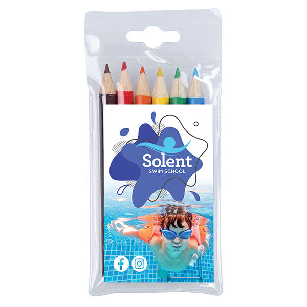 Pack of 6 Half Length Colouring Pencils
