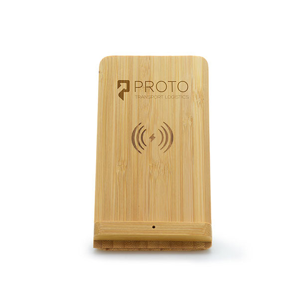 Bamboo Phone Stand With Built In Wireless Charger